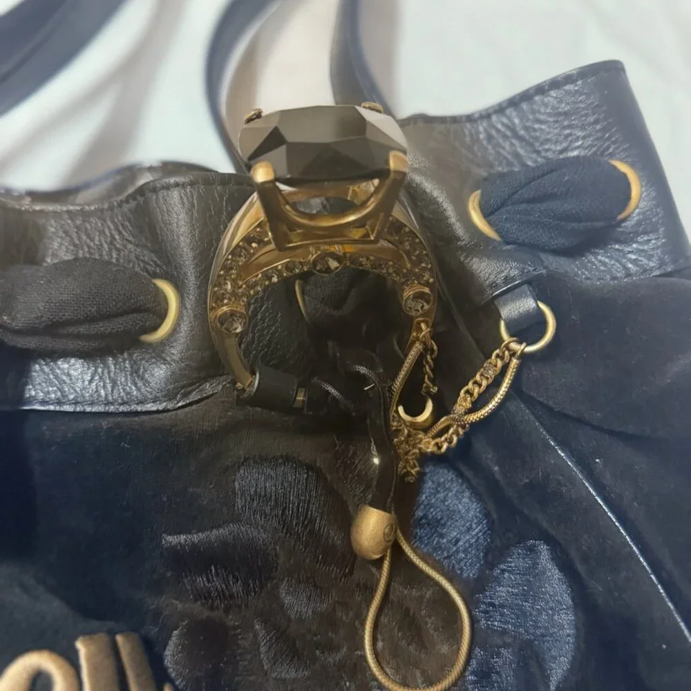 Juicy Couture - Y2K Vintage Juicy Couture Black Velour Daydreamer Bag Purse Tote - Picture 2 of 4